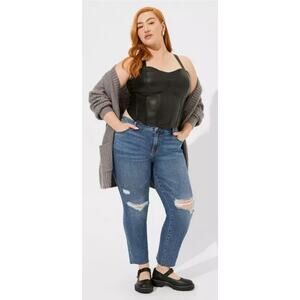 Women's Torrid Faux Leather Corset Black Size 1X 14-16 NWT